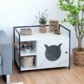 Enclosure Hidden Litter Furniture Cabinet with 2-Tier Storage Shelf - Gallery View 6 of 21
