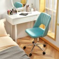 Adjustable Velvet Accent Swivel Vanity Office Chair with Chrome Base