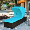 Outdoor Chaise Lounge Chair with Folding Canopy - Gallery View 18 of 24