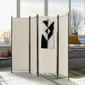 4-Panel Room Divider Folding Privacy Screen with Adjustable Foot Pads - Gallery View 29 of 34