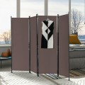 4-Panel Room Divider Folding Privacy Screen with Adjustable Foot Pads - Gallery View 17 of 34