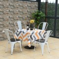 4 Pieces Tolix Style Metal Dining Chairs with Stackable Wood Seat - Gallery View 12 of 23