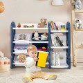 Kids Toy Storage Organizer with Bins and Multi-Layer Shelf for Bedroom Playroom - Gallery View 17 of 22