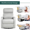 Leather Recliner Chair with 360° Swivel Glider and Padded Seat - Gallery View 5 of 36