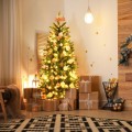 5/6/7 Feet PVC Hinged Pre-lit Artificial Fir Pencil Christmas Tree with 150 Lights - Gallery View 13 of 34