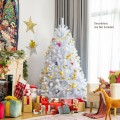 Artificial Christmas Tree with Iridescent Branch Tips and Metal Base - Gallery View 22 of 36