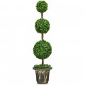 4 Feet Artificial Topiary Triple Ball Tree Plant - Gallery View 3 of 9