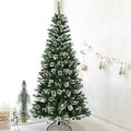 8 Feet Snow Flocked Artificial Christmas Hinged Tree - Gallery View 1 of 12