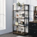 4-Tier Folding Bookshelf No-Assembly Industrial Bookcase Display Shelves - Gallery View 6 of 12