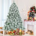 7 Feet Artificial Christmas Tree with Snowy Pine Needles - Gallery View 1 of 9