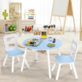 Wood Activity Kids Table and Chair Set with Center Mesh Storage - Gallery View 1 of 57