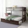 Twin Pull-Out Bunk Bed with Trundle Wooden Ladder - Gallery View 6 of 22