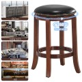 Bistro Leather Padded  Backless Swivel Bar stool - Gallery View 2 of 9