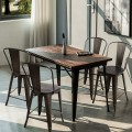 Set of 4 Industrial Metal Counter Stool Dining Chairs with Removable Backrest - Gallery View 12 of 23