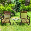 3 Pieces Patio Rattan Conversational Furniture Set - Gallery View 7 of 10
