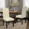 Set of 2 Modern Tufted Dining Chairs with Padded Seat - Gallery View 13 of 36