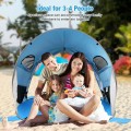 Pop Up Beach Tent Anti-UV UPF 50+ Portable Sun Shelter for 3-4 Person - Gallery View 2 of 22