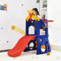 6-in-1 Freestanding Kids Slide with Basketball Hoop and Ring Toss - Gallery View 1 of 12