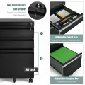 3-Drawer Mobile Convenient Filing Cabinet Stee with Lock - Gallery View 5 of 24