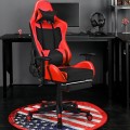 PU Leather Gaming Chair with USB Massage Lumbar Pillow and Footrest - Gallery View 35 of 44