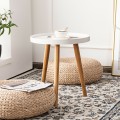Round Side Sofa Coffee Table with Wooden Tray - Gallery View 1 of 11