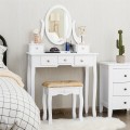 Vanity Make Up Table Set Dressing Table Set with 5 Drawers - Gallery View 1 of 24