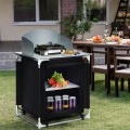 Portable Outdoor Camping Cooking Table with Storage Organizer