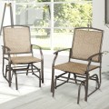 2 Pieces Patio Swing Single Glider Chair Rocking Seating - Gallery View 1 of 13
