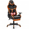 Massage Gaming Chair with Footrest Lumbar Support and Headrest - Gallery View 22 of 24