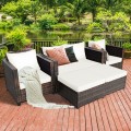 5 Pieces Patio Cushioned Rattan Furniture Set - Gallery View 36 of 71