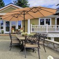 15 Feet Extra Large Patio Double Sided Umbrella with Crank and Base - Gallery View 1 of 48