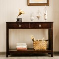 2-Tier Accent Table with Storage Shelf for Hallway Living room