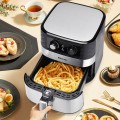 1700W 5.3 QT Electric Hot Air Fryer with Stainless steel and Non-Stick Fry Basket-Black - Gallery View 1 of 12