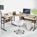 L-Shaped Computer Desk with Tiltable Tabletop - Gallery View 30 of 48