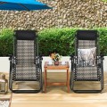 2 Pieces Folding Patio Rattan Zero Gravity Lounge Chair - Gallery View 26 of 36