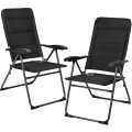 2 Pieces Outdoor Folding Patio Chairs with Adjustable Backrest for Bistro and Backyard