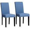 Set of 2 Fabric Upholstered Dining Chairs with Nailhead - Gallery View 15 of 58