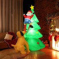 6.5 Feet Outdoor Inflatable Christmas Tree Santa Decor with LED Lights