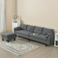 Reversible Sectional Sofa Couch L-Shaped Sofa Couch with Ottoman - Gallery View 13 of 36