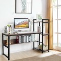 59 Inch Computer Desk Home Office Workstation 4-Tier Storage Shelves - Gallery View 31 of 48