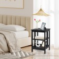 3-Tier Nightstand Sofa Side Table with Baffles and Round Corners - Gallery View 6 of 39