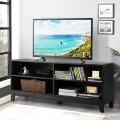 58 Inch Modern Media Center Wood TV Stand with 4 Open Storage Shelves - Gallery View 18 of 35