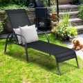 Adjustable Patio Chaise Folding Lounge Chair with Backrest - Gallery View 12 of 36