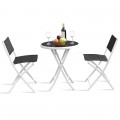 3 Pieces Patio Folding Bistro Set for Balcony or Outdoor Space - Gallery View 9 of 40