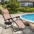 Outdoor Folding Zero Gravity Reclining Lounge Chair with Utility Tray - Gallery View 6 of 101