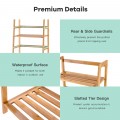 47.5 Inch 4-Tier Multifunctional Bamboo Bookcase Storage Stand Rack - Gallery View 5 of 11