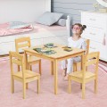 5 Pieces Kids Pine Wood Table Chair Set - Gallery View 16 of 33