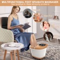 All-in-One Heat Bubble Vibration Foot Spa Massager with 6 Massage Rollers