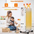 1500 W Electric Portable Oil Filled Radiator Space Heater with 3 Heat Settings