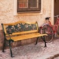 Outdoor Cast Iron Patio Bench Rose